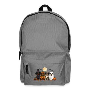 Halloween Dachshund Witch Pumpkin Mummy Ghost - Backpack - elephant grey - Front