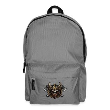 Viking Schädel mit Äxten Emblem - Rucksack - Mittelgrau - Vorne