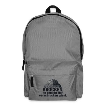 Ich bin der Brocken – Felsen Spruch Design - Rucksack - Mittelgrau - Vorne