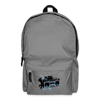 Blauer Grunge-Splash-Boombox - Rucksack - Mittelgrau - Vorne