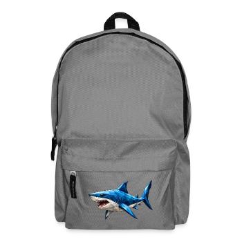 Low Poly Shark - Backpack - elephant grey - Front