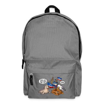 Ebbe oder Flut Hafenhumor - Rucksack - Mittelgrau - Vorne