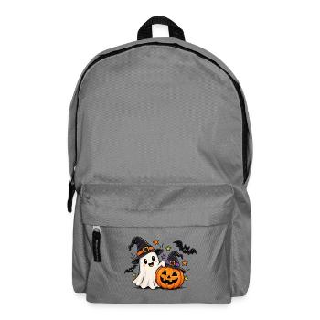  Halloweenfreude Geist und Kürbis - Rucksack - Mittelgrau - Vorne