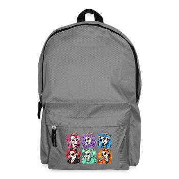 Sechs freche Ziegenmädchen - Rucksack - Mittelgrau - Vorne