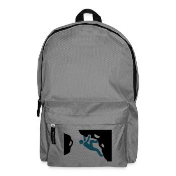 Boulderer Ueberhang Silhouette - Rucksack - Mittelgrau - Vorne