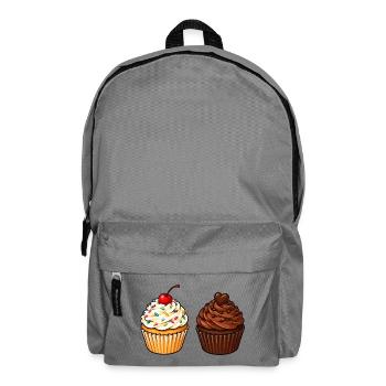 Cupcake Duo: Vanille & Schoko - Rucksack - Mittelgrau - Vorne
