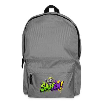 Saufen Neon Graffiti Bierkan - Rucksack - Mittelgrau - Vorne