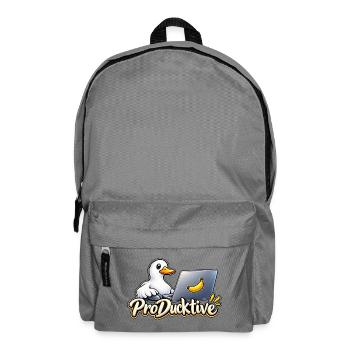 ProDucktive Ente am Laptop - Rucksack - Mittelgrau - Vorne