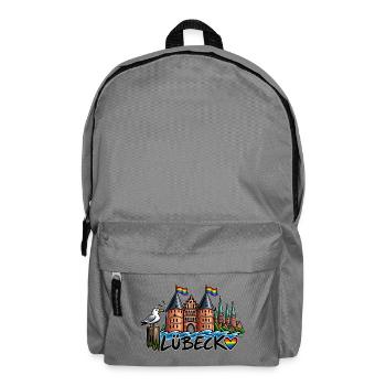 Lübeck Regenbogen Holstentor - Rucksack - Mittelgrau - Vorne