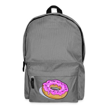 Pink Glasierter Donut PopArt - Rucksack - Mittelgrau - Vorne