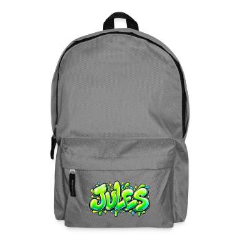 JULES in Graffiti: der Name, der die Serie ausmacht! - Rucksack - Mittelgrau - Vorne