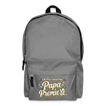 Erster Vatertag Papa-Premiere Neuer Papa - Rucksack - Mittelgrau - Vorne