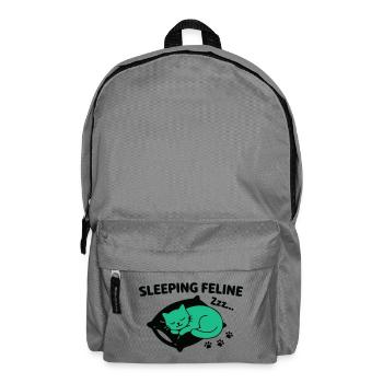 Schlafende Katze Kissen Logo - Rucksack - Mittelgrau - Vorne