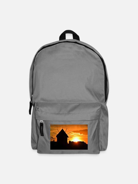 Windmühle bei Sonnenuntergang - Rucksack - Mittelgrau