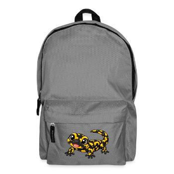 Salamander Kawaii Style – Süßes Amphibienmotiv - Rucksack - Mittelgrau - Vorne