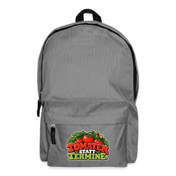 Tomaten statt Termine – Cartoon - Rucksack - Mittelgrau - Vorne