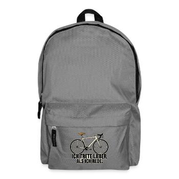 Ich trete lieber, als ich rede – Fahrrad - Rucksack - Mittelgrau - Vorne