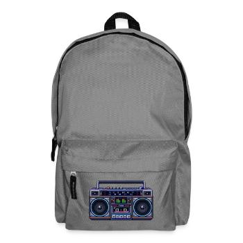 Pixel-Art Ghetto Blaster - Rucksack - Mittelgrau - Vorne