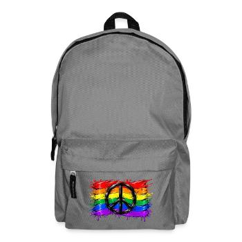 Regenbogen Friedenssymbol - Rucksack - Mittelgrau - Vorne