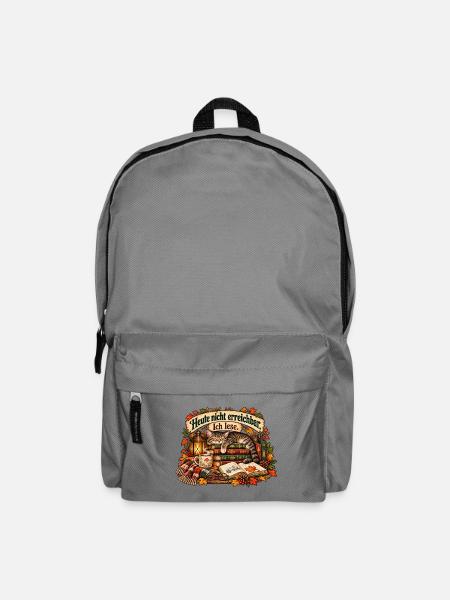 Heute nicht erreichbar. Ich lese. - Rucksack - Mittelgrau