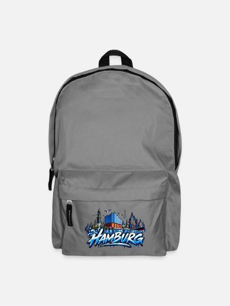Hamburg Skyline Graffiti - Rucksack - Mittelgrau