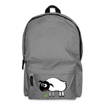 Karikatur Schaf mit Grasfresser - Rucksack - Mittelgrau - Vorne