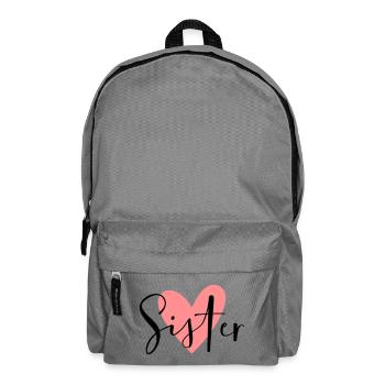 Sister Herz Schwesterherz Liebe Geschwister - Rucksack - Mittelgrau - Vorne