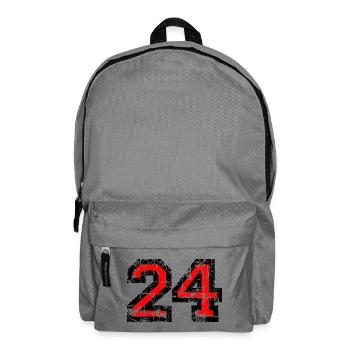 Zahl 24 (Vintage Rot) 24. Geburtstag Nr. 24 - Rucksack - Mittelgrau - Vorne