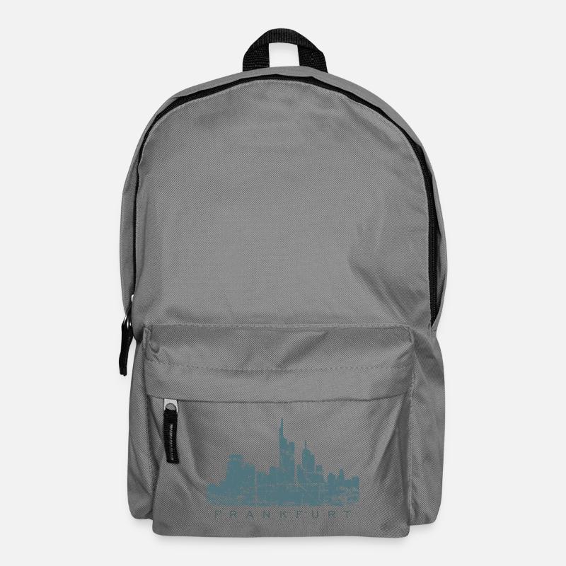 Frankfurter Skyline (Vintage/Blau) Frankfurt - Rucksack - Mittelgrau