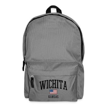Wichita Kansas Vintage Flag Design - Backpack - elephant grey - Front