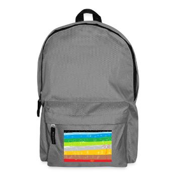 Streifenlandschaft Kinderzeichnung - Rucksack - Mittelgrau - Vorne