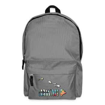 Aquarell Landkarte Hawaii - Rucksack - Mittelgrau - Vorne