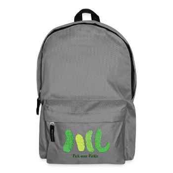 Pick Your Pickle: Green Cucumber Art - Backpack - elephant grey - Front