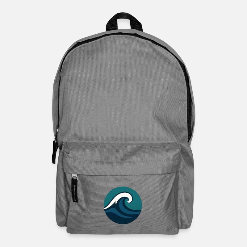 Vague de l’océan stylisée - Sac à dos - gris éléphant