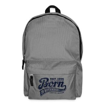 Born in November 1995 - Geburtstag - Geschenk - Rucksack - Mittelgrau - Vorne