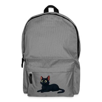 Stylish cartoon black cat - Backpack - elephant grey - Front