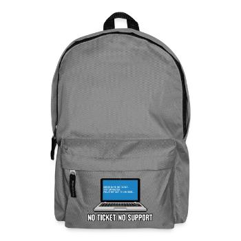 No Ticket No Support Admin IT-Support Spruch - Rucksack - Mittelgrau - Vorne