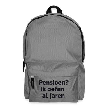 Ruhestand? Ich übe seit Jahren – Flemish Humor Print - Rucksack - Mittelgrau - Vorne