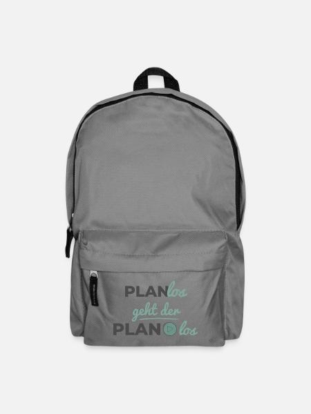 Planlos geht der Plan los – Scandi Soft Typografie - Rucksack - Mittelgrau