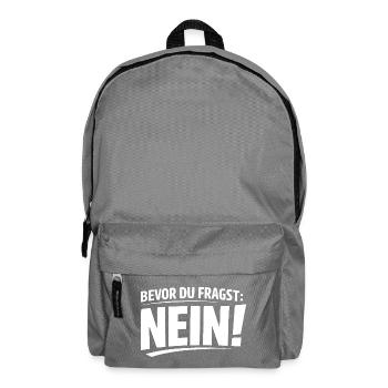 Bevor Du Fragst Nein Typo Shirt - Rucksack - Mittelgrau - Vorne