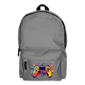Farbiger Spielcontroller Gaming Popkunst Motiv - Rucksack - Mittelgrau - Vorne