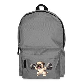 Pug Workout Bodybuilding Dog Fan Fitness Strong - Backpack - elephant grey - Front