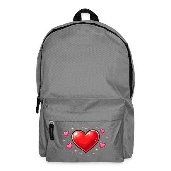 Glitzer Herzliebe Muster - Rucksack - Mittelgrau - Vorne