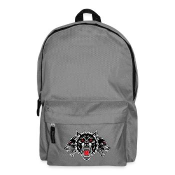 Hund Cerberus Totem, Drei Köpfe, Rote Augen - Rucksack - Mittelgrau - Vorne