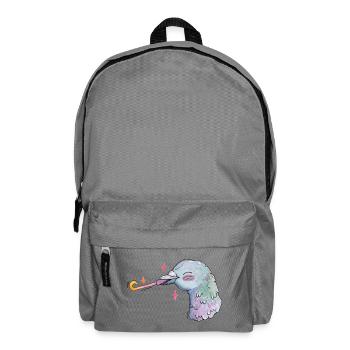 Aquarell Taube Geburtstag mit Sternen und Tröte - Rucksack - Mittelgrau - Vorne