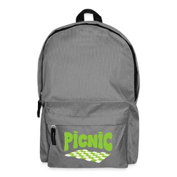 Grüner Picknick- und Chlorophyll-Schachbrettteppich - Rucksack - Mittelgrau - Vorne