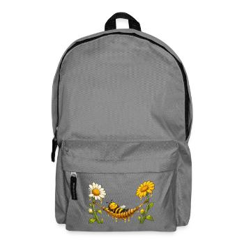 Biene Honig Imker Honigwabe Bienchen Insekt - Rucksack - Mittelgrau - Vorne