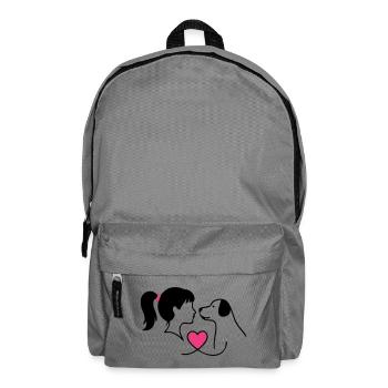 Hundemama Hund Mädchen Liebe Frauchen - Rucksack - Mittelgrau - Vorne