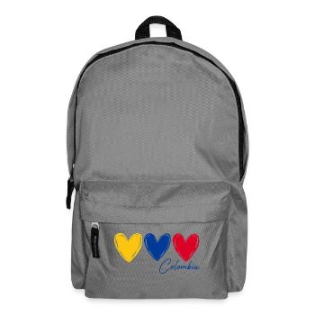 T-shirt Colombie Cœurs Drapeau Fierté - Sac à dos - gris éléphant - Devant