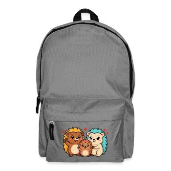 Lustige Igelfamilie - Rucksack - Mittelgrau - Vorne